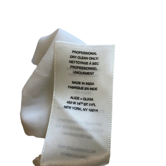 Alice and Olivia Blouse Lace Accents Women M OffWhite Long Sleeves Bateau Neck - Picture 10 of 10